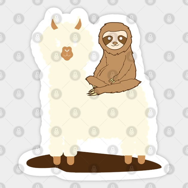 Sloth Riding Llama Funny Sticker by AttieParetti87